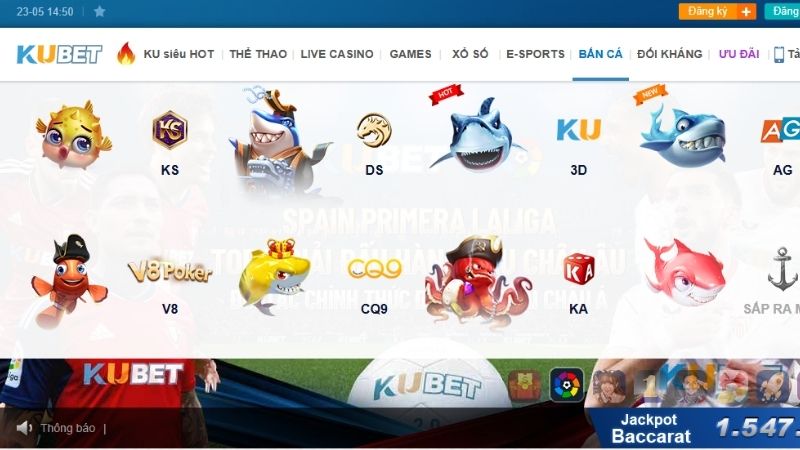 Khám phá sảnh game bắn cá tại Kubet